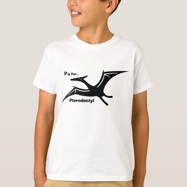P ist für Pterodactyl T-Shirt (Vorderseite)