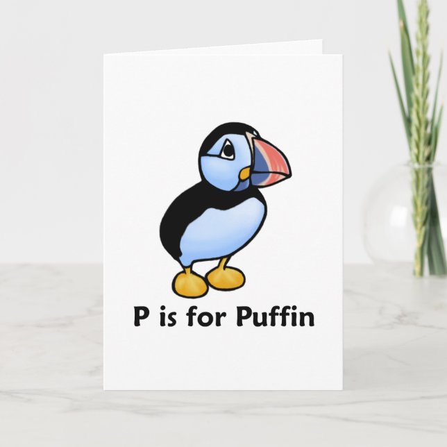 P ist für Puffin Karte (Vorderseite)