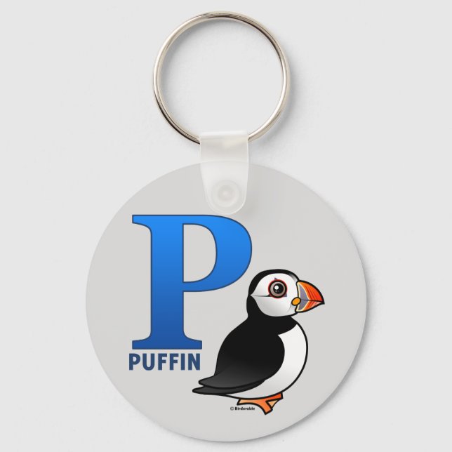 P ist für Puffin Schlüsselanhänger (Vorderseite)