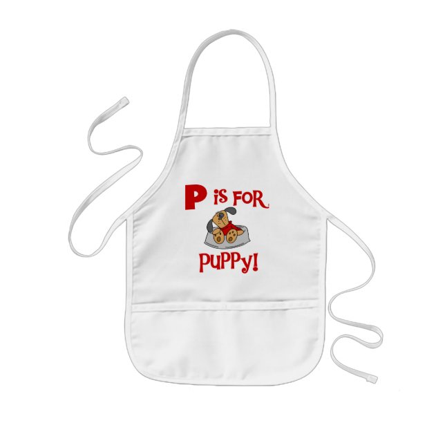 P ist für Puppy Tshirts und Geschenke Kinderschürze (Vorne)