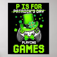 P ist für Spiele Boy Kids Video Gamer St Pat