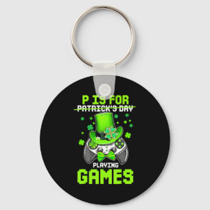 P ist für Spiele Boy Kids Video Gamer St Pat Schlüsselanhänger