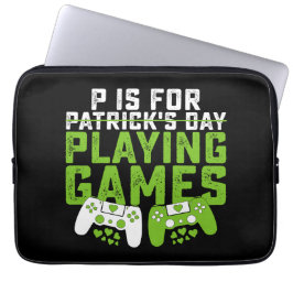 P ist für Spiele Gamer Gaming St Patrick's Laptopschutzhülle