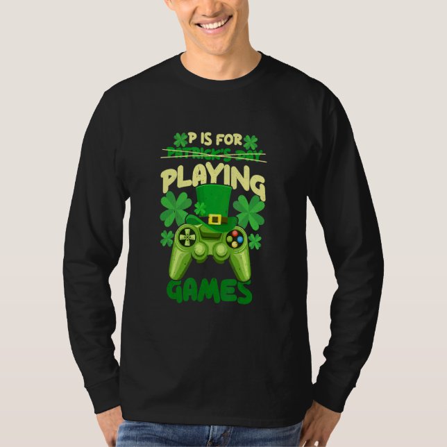 P ist für Videospiele Boys St Patricks Day T-Shirt (Vorderseite)