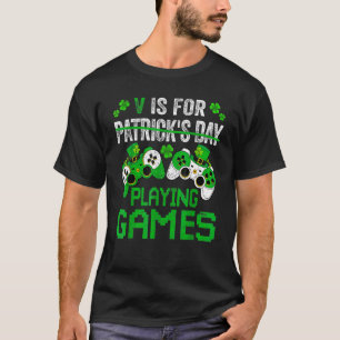 P ist für Videospiele Boys St Patricks Day T-Shirt