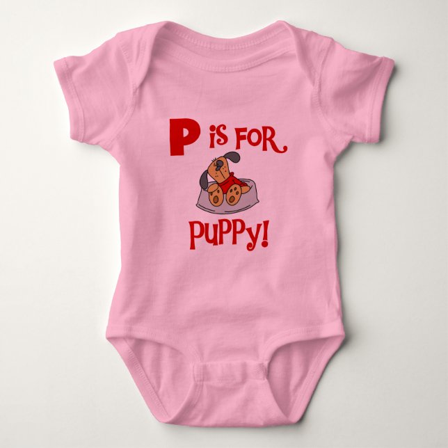 P ist für Welpen-T-Shirts und Geschenke Baby Strampler (Vorderseite)