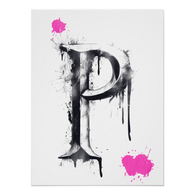 P Letter - Typografie Poster (Vorderseite)