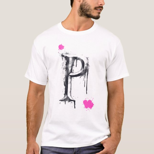 P Letter - Typografie T-Shirt (Vorderseite)