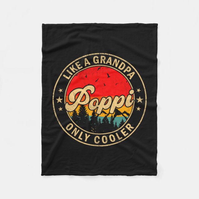 P Like A Grandpa Only Cooler Retro For Papa Grandp Fleecedecke (Vorderseite)
