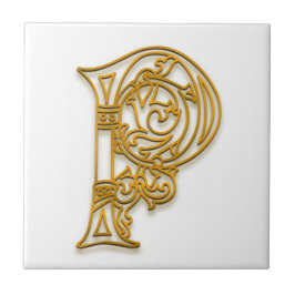 P Monogram "Irish Gold" Keramik Tile Fliese