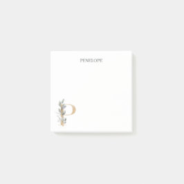 P Monogramm Floral Personalisiert Postit Hinweise Post-it Klebezettel