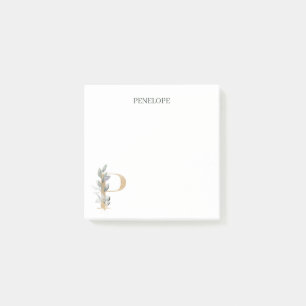 P Monogramm Floral Personalisiert Postit Hinweise Post-it Klebezettel