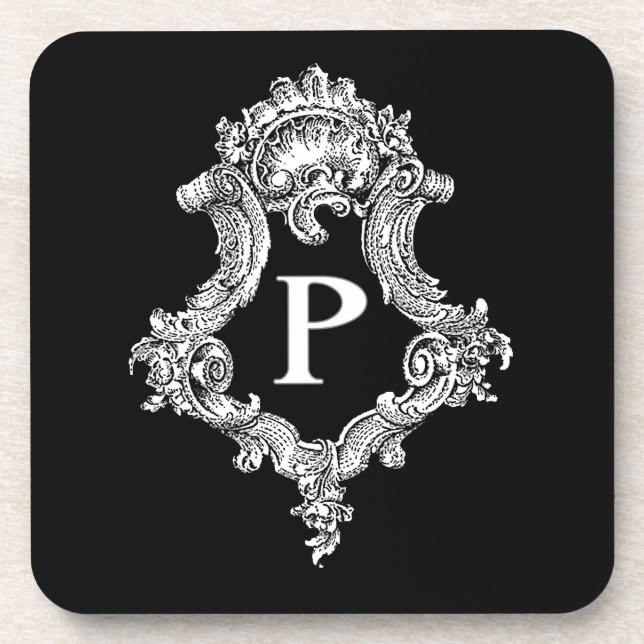 P Monogramm Initiale Untersetzer (Vorderseite)