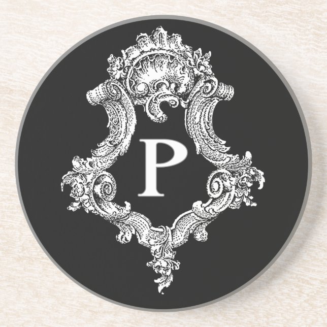 P Monogramm Initiale Untersetzer (Vorne)