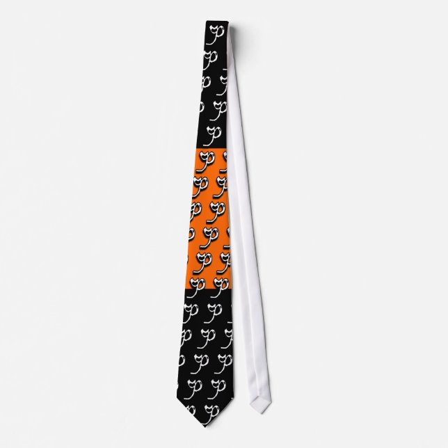 P Monogramm Orange und Schwarze Krawatte (Vorderseite)
