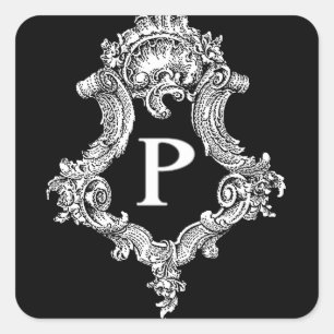 P Monogramm Quadratischer Aufkleber