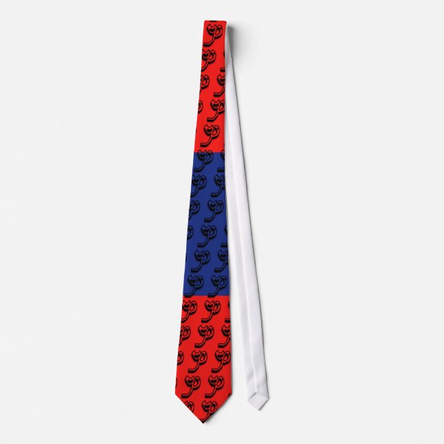 P Monogramm Rot und Blau Krawatte (Vorderseite)