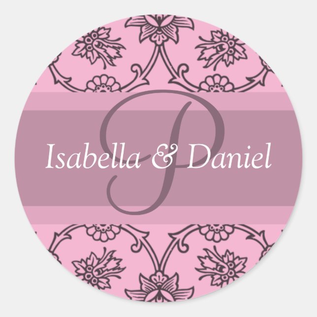 P Monogramme für Siegel zur Einladung zum Hochzeit Runder Aufkleber (Vorderseite)