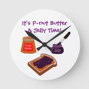 P-nut Butter & Jelly Time Runde Wanduhr