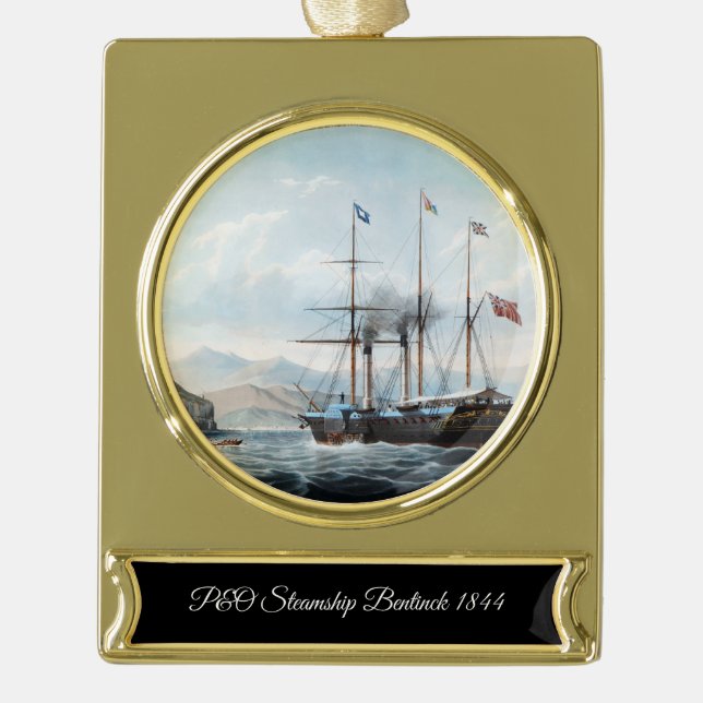 P&O-Dampfschiff Bentinck 1844 Banner-Ornament Gold (Vorderseite)