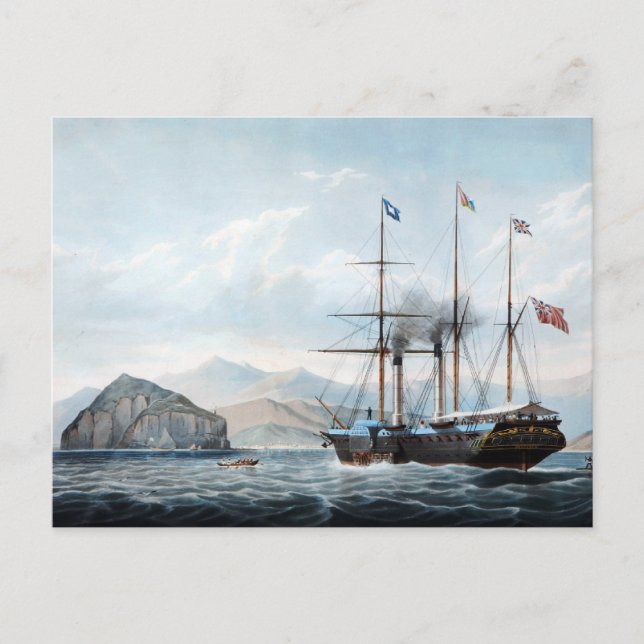 P&O-Dampfschiff Bentinck 1844 Postkarte (Vorderseite)