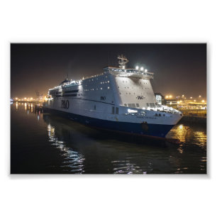 P&O Pride of Hull Fähre bei Nacht Fotodruck
