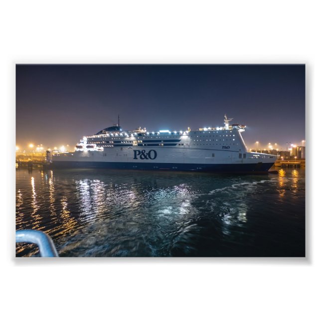 P&O Pride of Hull Fähre bei Nacht Fotodruck (Vorne)