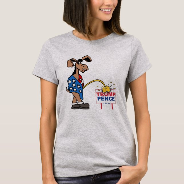 P ON TRUMP PENCE — Anti-Trump-Design - - Politik T-Shirt (Vorderseite)