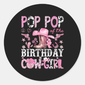 P P Of The Birthday Cow-girl Nk Disco Rodeo P P Runder Aufkleber