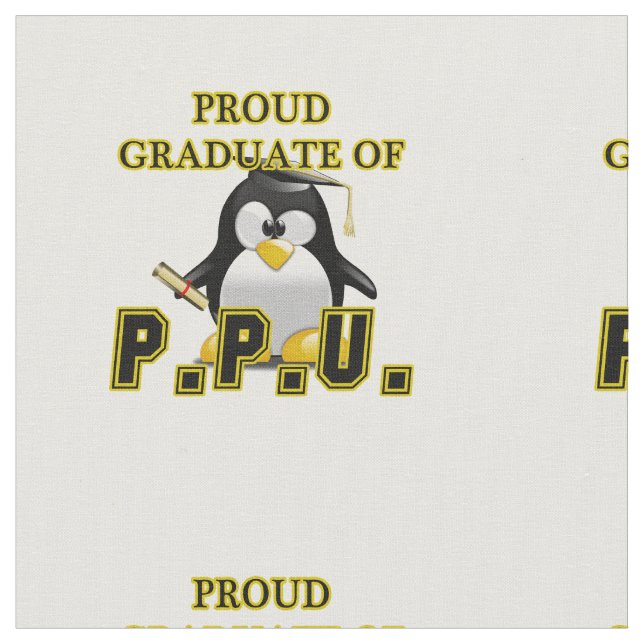 P.P.U. Graduate - Niedlicher Pinguin-Abschluss Stoff (Nahaufnahme)