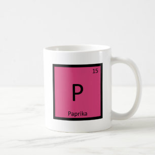 P - Paprika Gewürz Chemie Periodensystem Symbol Kaffeetasse