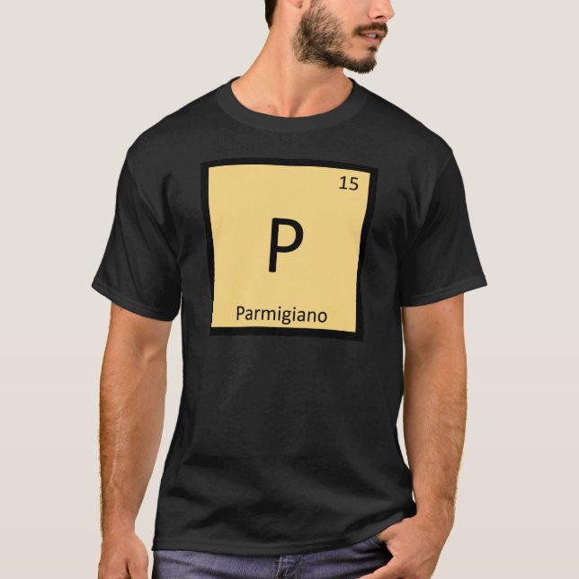 P - Parmesankäse-Käse-Chemie-Periodensystem T-Shirt (Vorderseite)