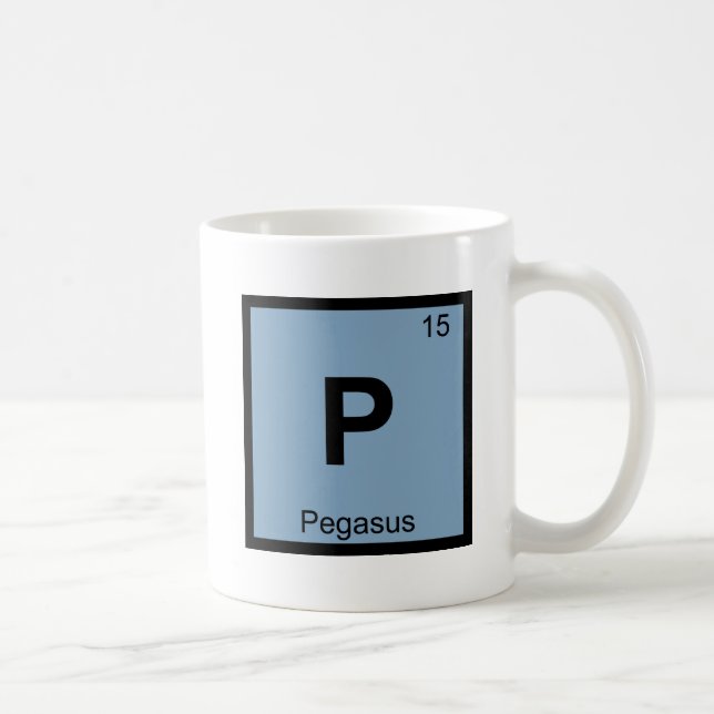 P - Pegasus Griechisch Chemistry Periodisches Tabe Kaffeetasse (Rechts)