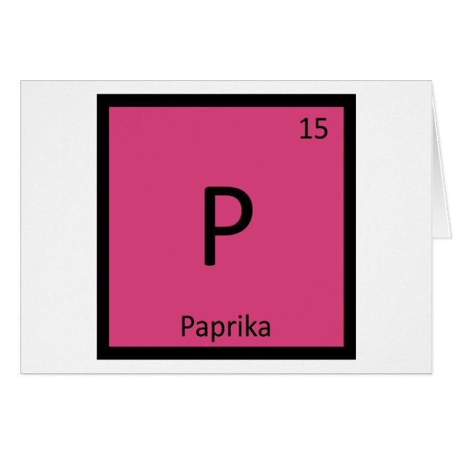 P - Periodisches Tabellensymbol der Paprika-Gewürz (Vorderseite (Horizontal))