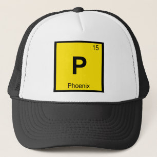 P - Phoenix griechisches Chemie-Periodensystem-Sym Truckerkappe