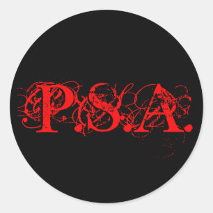 P.S.A.-Stcker Runder Aufkleber