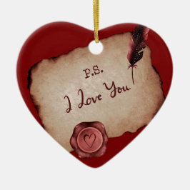 P.S., ich Liebe Sie Vintag Personalisiert Valentin Keramik Ornament