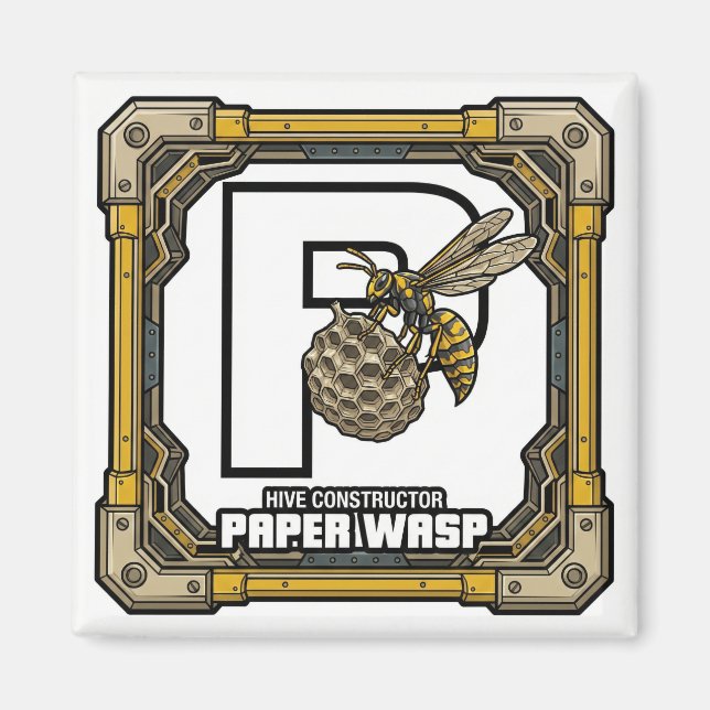 P steht für Papierwespe – GTA Style ABC Lernen Magnet (Vorne)