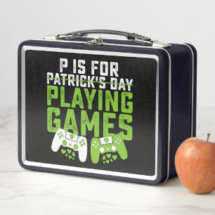 P steht für Spiele spielen Gamer Gaming St. Patric Metall Brotdose