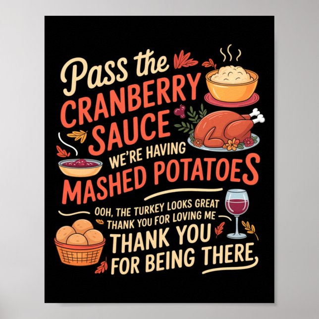 P The Cranberry Sauce Funny Thanksgiving Long Slee Poster (Vorne)