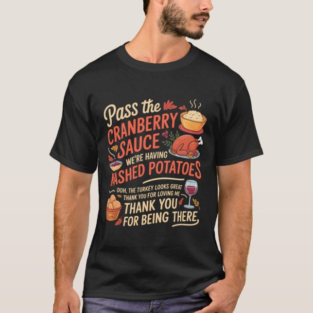 P The Cranberry Sauce Funny Thanksgiving Long Slee T-Shirt (Vorderseite)