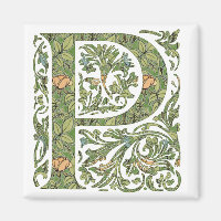 P Verzierte Floral Leafon Monogramm