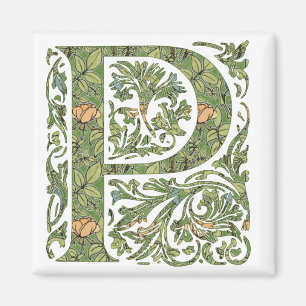 P Verzierte Floral Leafon Monogramm Magnet