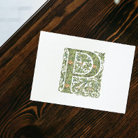 P Verzierte Floral Leafon Monogramm