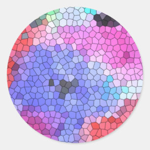 © P Wherrell Buntglas-Mosaikanemonen auf Seide Runder Aufkleber