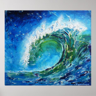 © P Wherrell Fine Art Ölmalerei Wave Ozeane Poster
