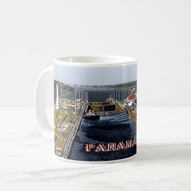 PA0003 Amerika - Panama - Kanallappen - Panoramaau Kaffeetasse (Vorderseite Links)