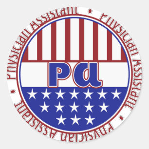 PA Arzt Assistenzärztliche PATRIOTISCHE ABZEICHEN Runder Aufkleber