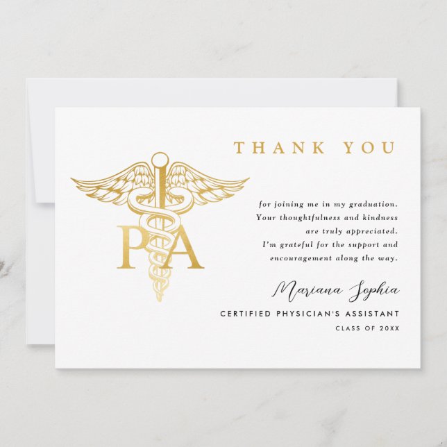 PA Caduceus Abschluss Danke (Vorderseite)