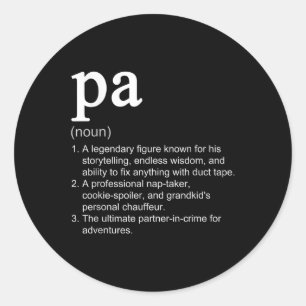 Pa Definition Funny Noun Cool Runder Aufkleber